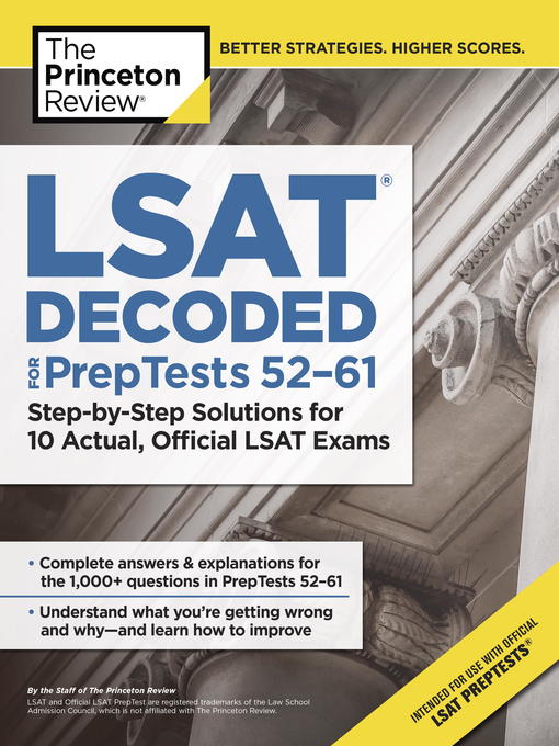 Title details for LSAT Decoded (PrepTests 52-61) by The Princeton Review - Wait list